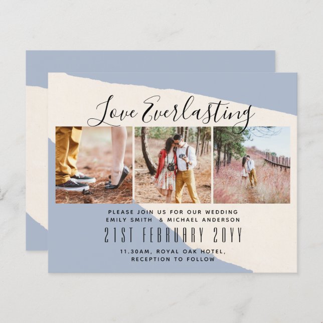 Convite de Everduradouro para evento de casamento  (Frente/Verso)