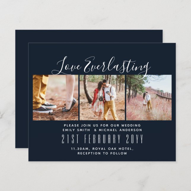 Convite de Everduradouro para evento de casamento  (Frente/Verso)