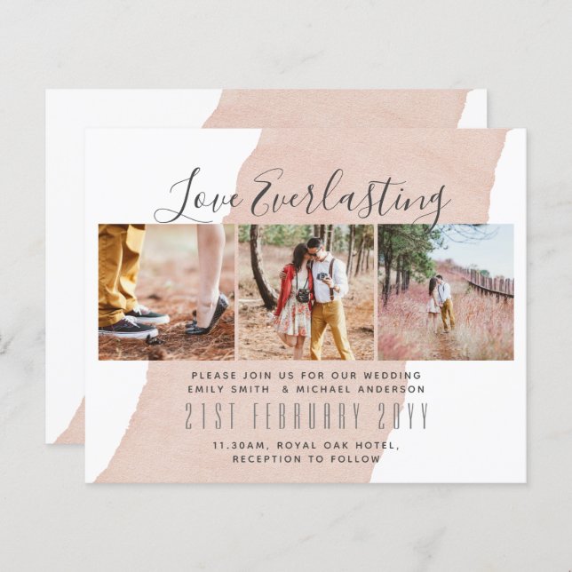 Convite de Everduradouro para evento de casamento  (Frente/Verso)