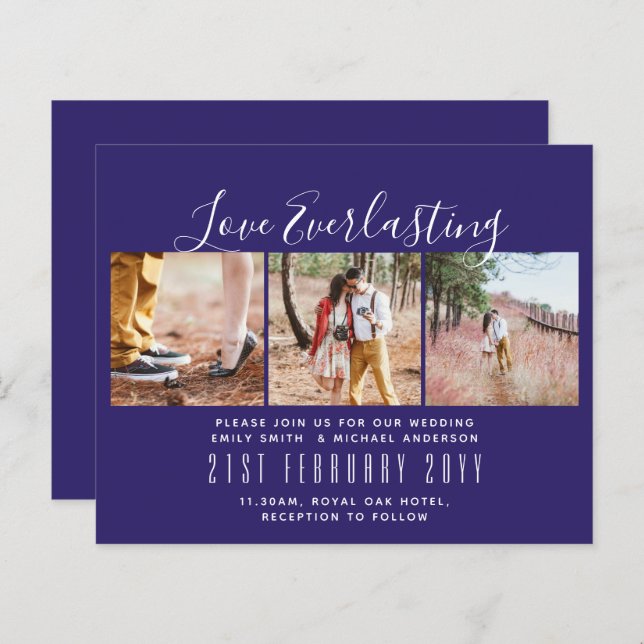 Convite de Everduradouro para evento de casamento  (Frente/Verso)