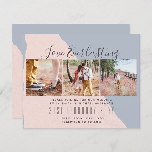 Convite de Everduradouro para evento de casamento  (Frente/Verso)