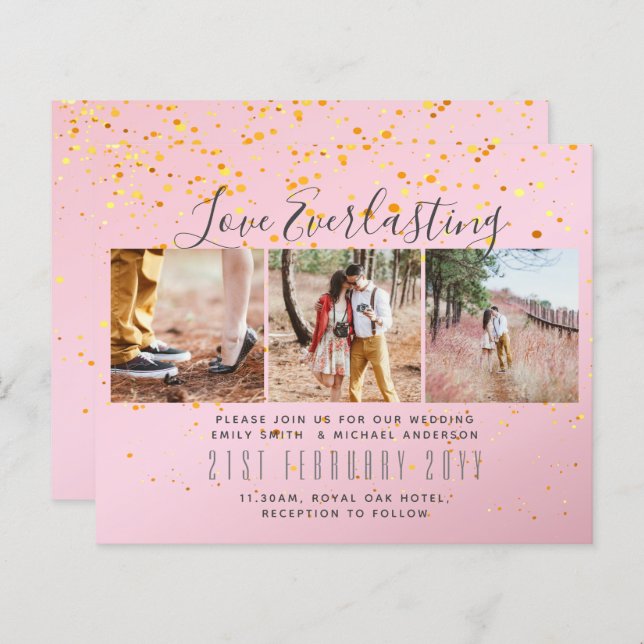 Convite de Everduradouro para evento de casamento  (Frente/Verso)