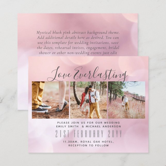 Convite de Everduradouro para evento de casamento  (Frente/Verso)