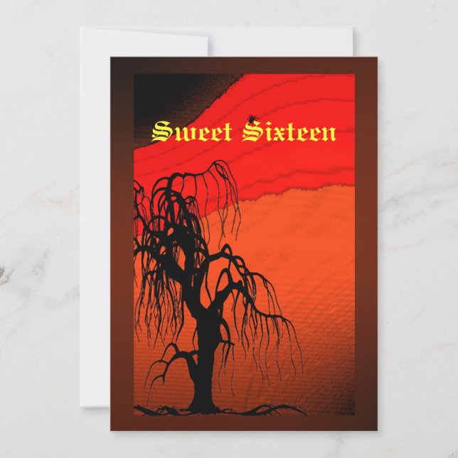 Convite de Fantasia para Sweet Sixteen no Hallowee (Frente)