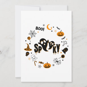 Convite de Fantasma Assustador de Halloween