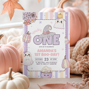 Convite de Fantasma Pastel do Primeiro Dia de Boo