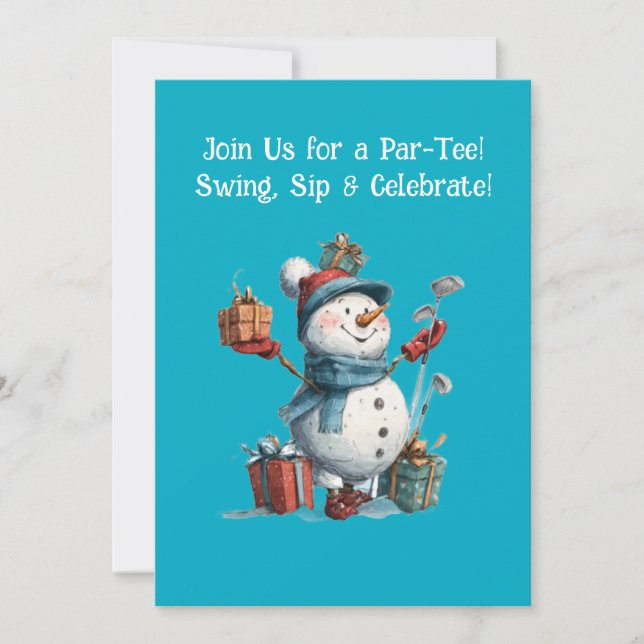 Convite de Feriado de Golfe Personalizado (Frente)