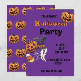 Convite de Feriado de Halloween Convite de Hallowe