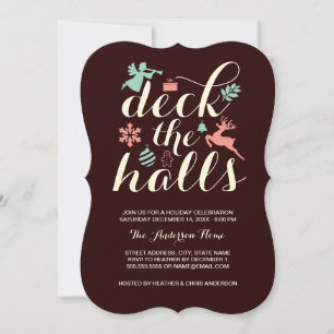 Convite De Feriado De Natal Para Deck The Halls