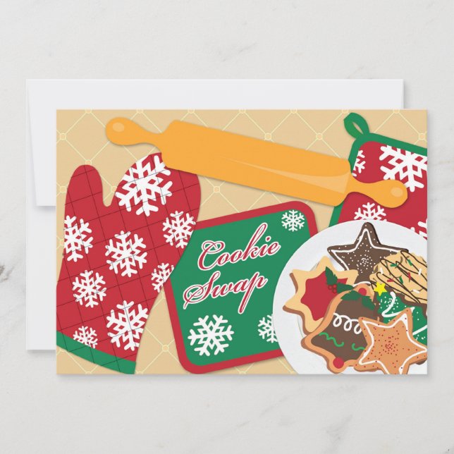 Convite de Feriado de Troca de Trocas de Cookies (Frente)