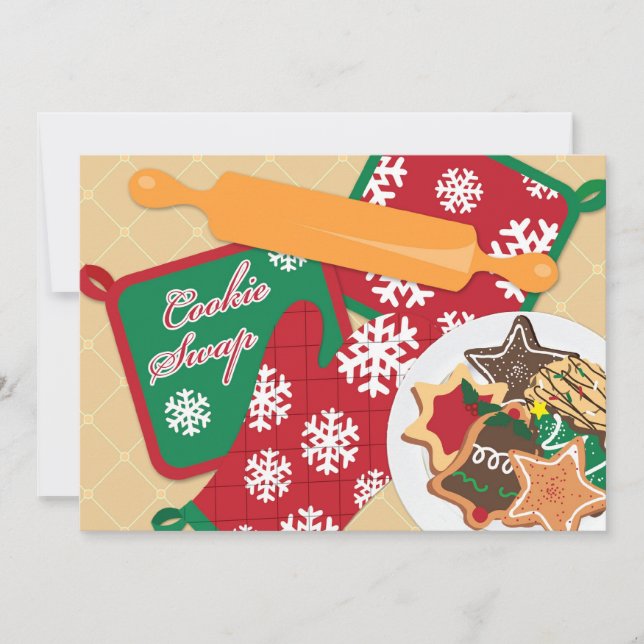 Convite de Feriado de Troca de Trocas de Cookies (Frente)