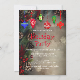 Convite de Férias com Enfeites de Natal