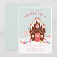 CONVITE DE FÉRIAS DA CASA DE GINGERBREAD