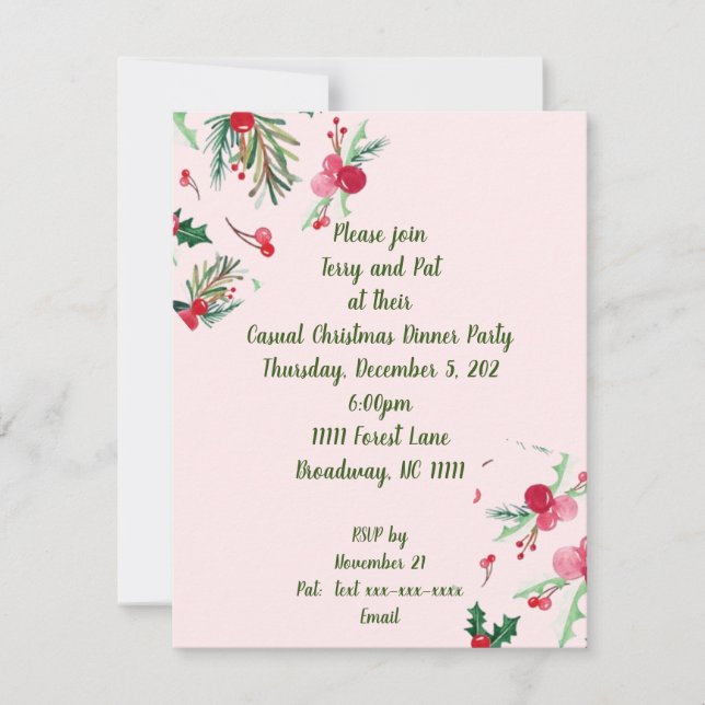 Convite de Férias de Festa de Janto Casual (Frente)