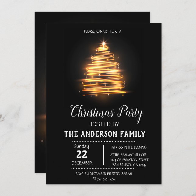 Convite de Férias de natais vintages (Frente/Verso)