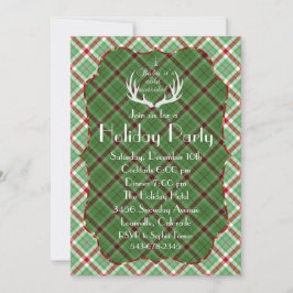 Convite de Férias de Xadrez Verde Vermelha para An