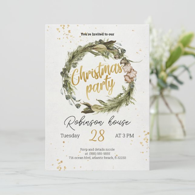 Convite de Férias Feriadas da Árvore de Natal (Em pé/Frente)