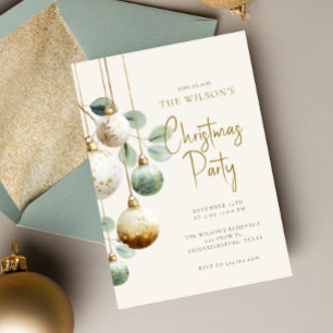 Convite de Férias Verde Dourado Elegante