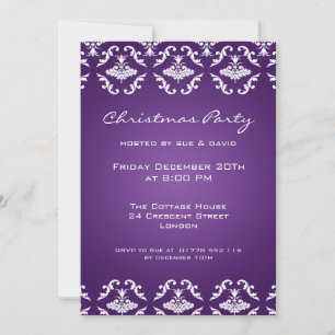 Convite de Festa 5x7 Padrão Elegante Roxo