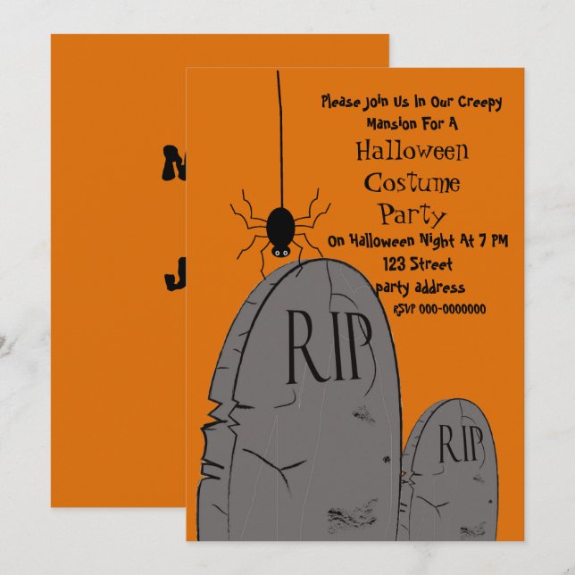 convite de festa à fantasia de Halloween (Frente/Verso)