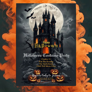 Convite de Festa à Fantasia de Halloween do Castel