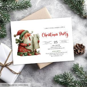Convite de Festa Água-forte Humor de Papai Noel Te
