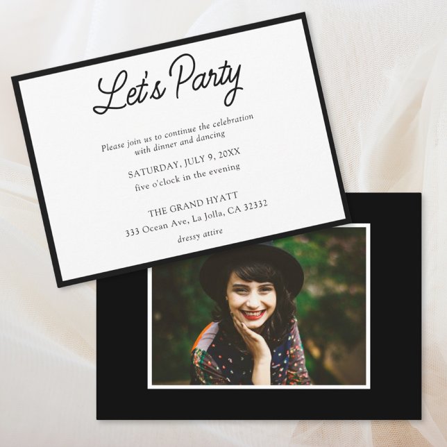 Convite de Festa Bat Mitzvah Preto e Branco Modern (Modern Black & White Bat Mitzvah Party Invitation
)