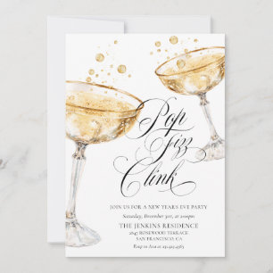Convite de Festa Champanhe Pop Fizz Clink