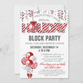 Convite de Festa com Balão de Menta Doce para Qual