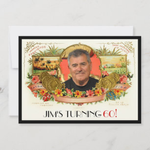 Convite de festa com etiqueta personalizada para c
