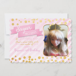 Convite de festa com fotos Pink Gold Sugar & Spice