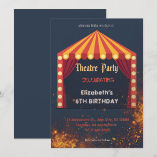 Convite de festa com letreiro de teatro – Convite