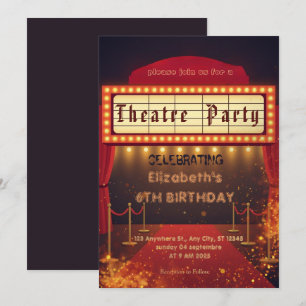 Convite de festa com letreiro de teatro – Convite