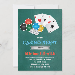 convite de festa com tema de cassino