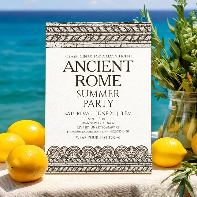 Convite de festa com toga romana com elementos de  (Criador carregado)