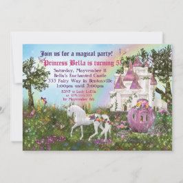 Convite de Festa da Princesa do Castelo de Unicórn