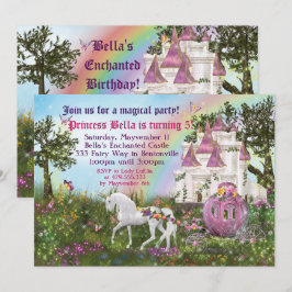 Convite de Festa da Princesa do Castelo de Unicórn