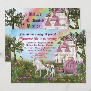 Convite de Festa da Princesa do Castelo de Unicórn