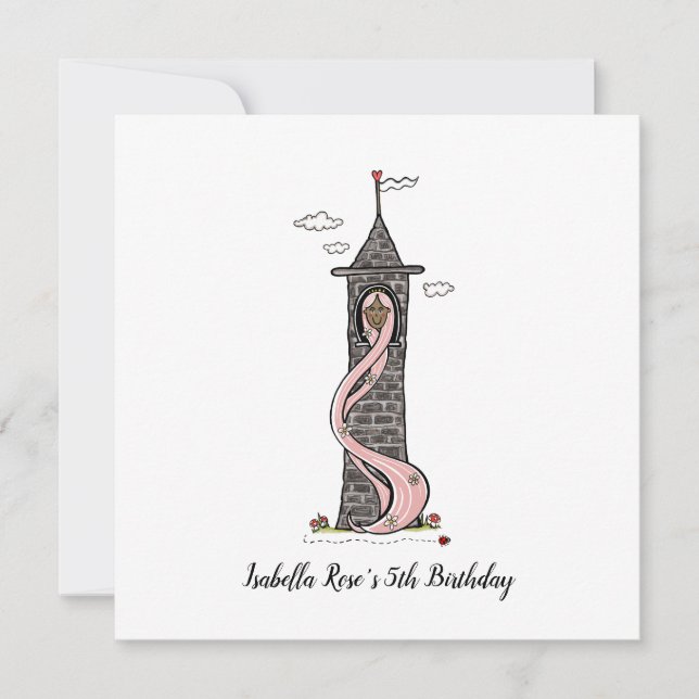 Convite de festa da princesa Rapunzel de pele more (Frente)