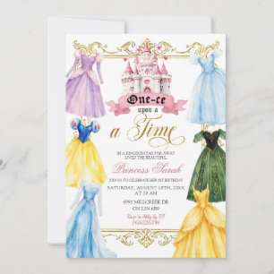 Convite de festa da princesa uma vez por todas