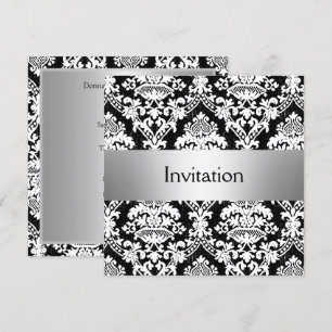 Convite de festa Damask save the date