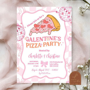 Convite de festa das meninas Galentine's retrô ros
