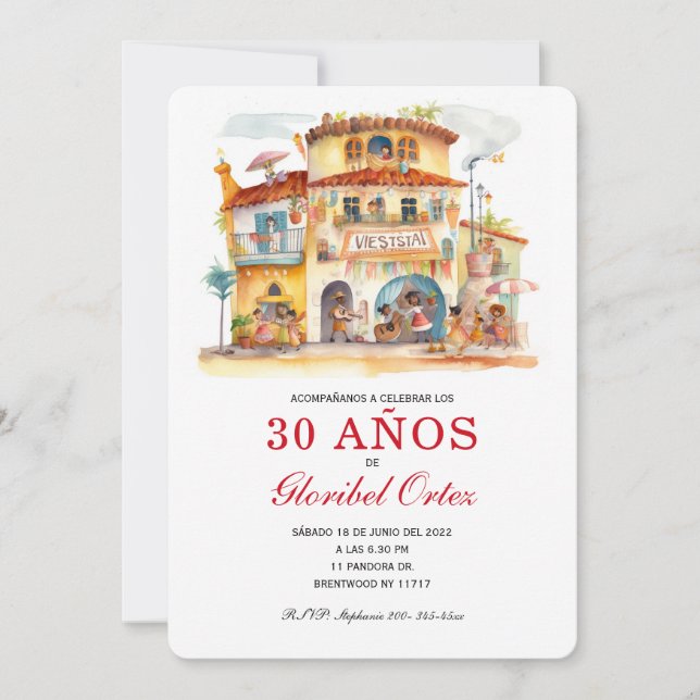 Convite de Festa de 30 Anos Mulher (Frente)