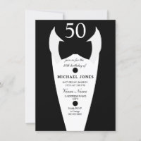 Convite de festa de 50 anos para homens com gravat