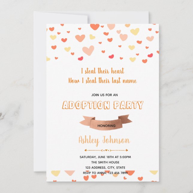 Convite de festa de adoção (Frente)