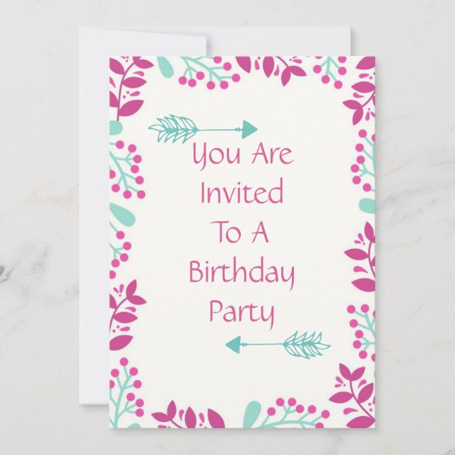 Convite de festa de aniversário (Frente)