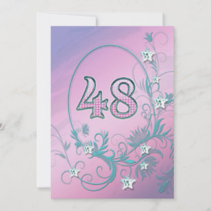 Convite de festa de aniversário 48 anos