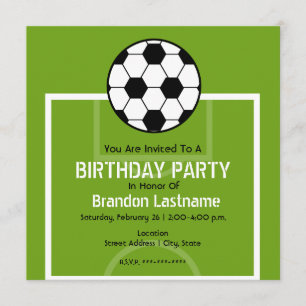 Convite de Festa de aniversário - Campo de Futebo