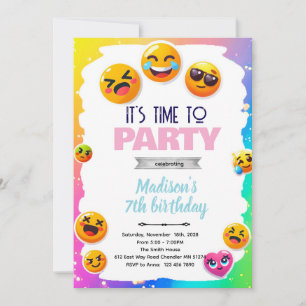 Convite de festa de aniversário com Emoji