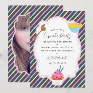 Convite de festa de aniversário com foto para faze
